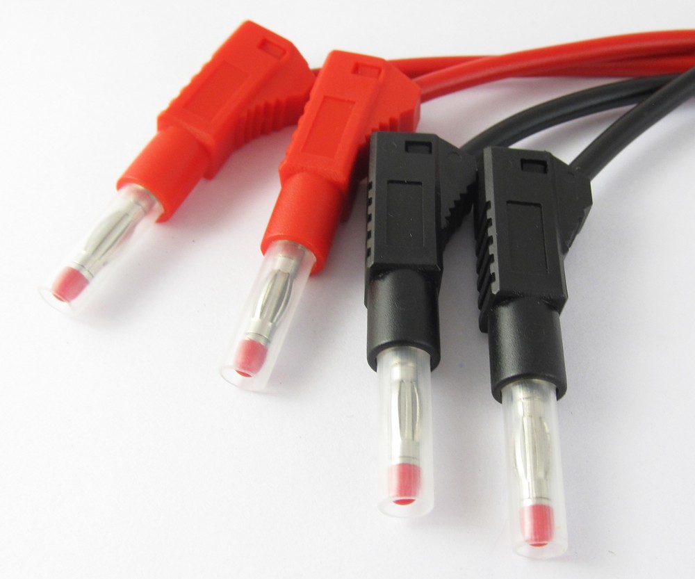 1 Pair 4FT Dual Transparent Flexible Stackable 4mm Banana Plug Silicone Cable