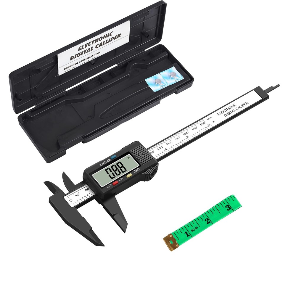 Digital Vernier Caliper,0-6 Calipers Measuring Tool - Electronic Micrometer C...