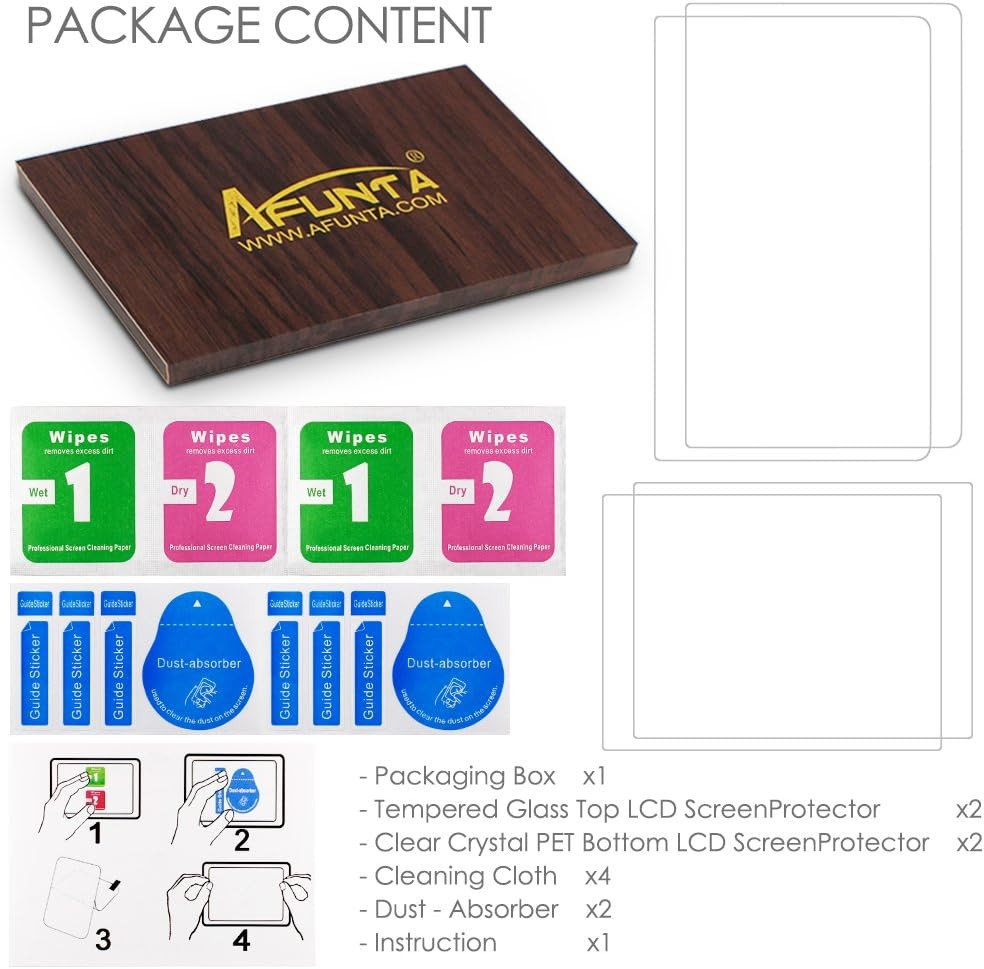 AFUNTA Screen Protector Compatible with Nintendo New 3DS, 2 Pack (4 Pcs) Tempere