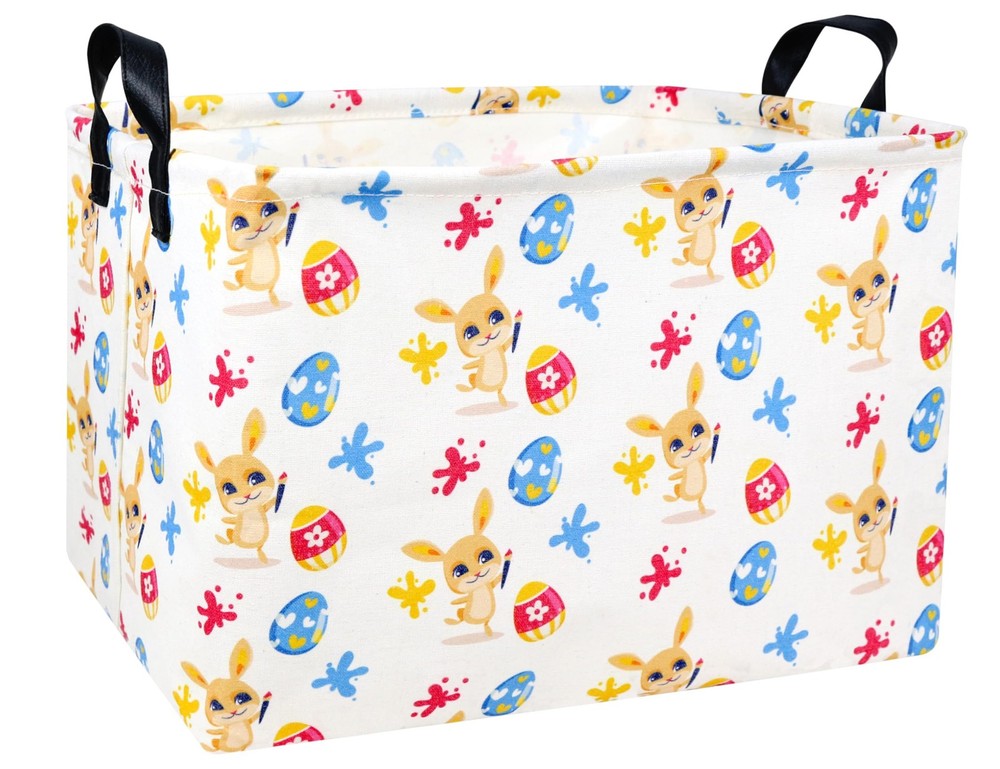 BOOHIT Rectangle Empty Easter Baskets Boy Large Toy Storage Bin Girls collaps...