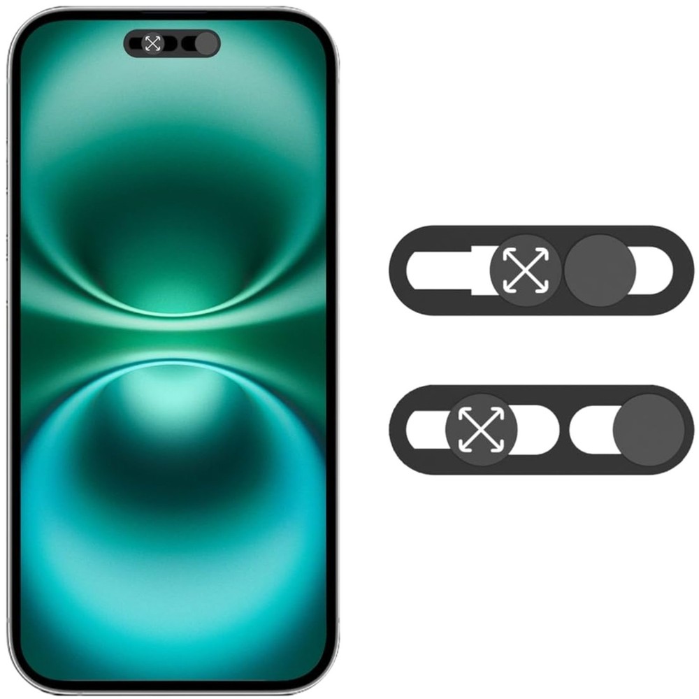 Ultra-Thin Black Front Camera Cover for iPhone 14/15/16 Series - Easy Install