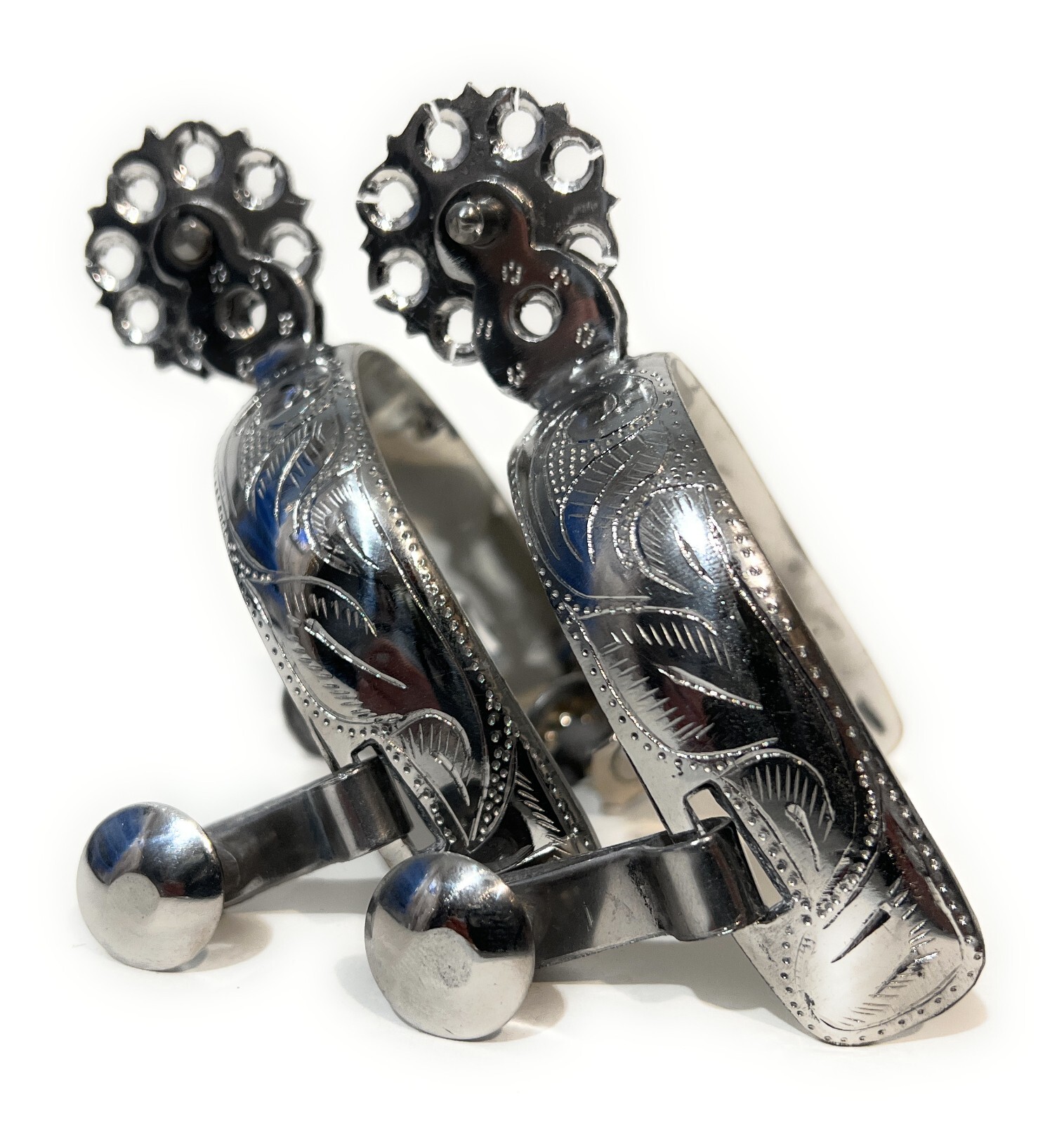 MEXICAN CHARRO SPURS. ESPUELAS CHARRAS. CHARRERIA. CHARRO SADDLE HORSE GEAR