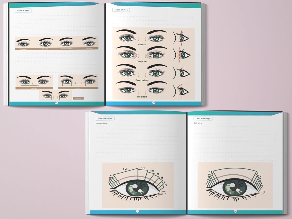 Eyelash Extension Workbook, Lash Student Practice Manual, Lash Extension Guide