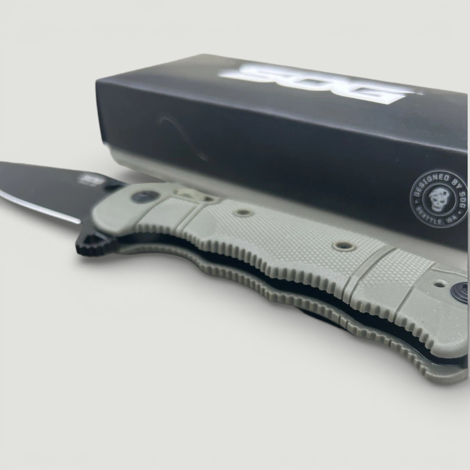 SOG SEAL XR Folding Knife 4" S35VN Steel Clip Point Blade OD Green GRN Handle