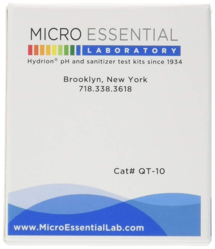 Micro Essential Laboratory QT-10 Plastic Hydrion Low Range Quat Check Test Paper