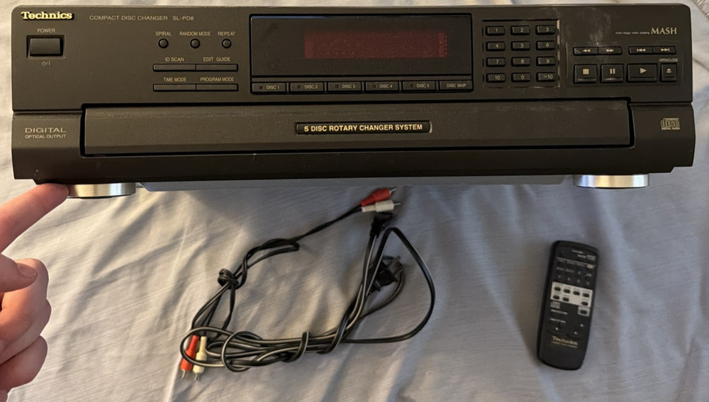 Technics SL-PD8 5 Disc Rotary Changer System 5 CD Compact Disc Changer W/ Remote