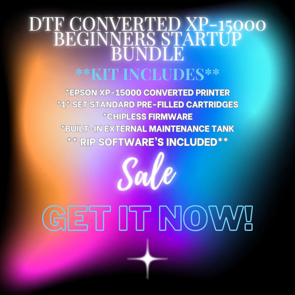 Epson XP-15000 DTF Printer Kit Bundle, Chipless, with Ink and Software A3+ Basic