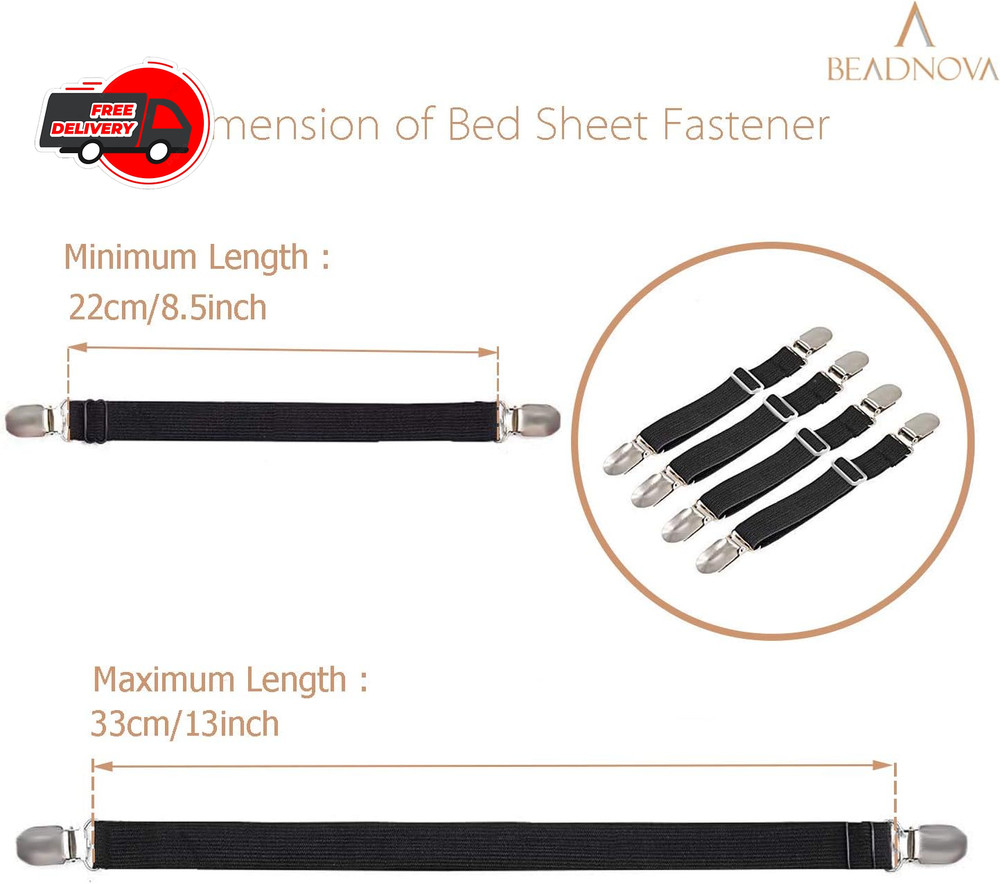 Bed Sheet Straps 4 Pcs Bed Sheet Holders Fitted Sheet Clips Adjustable Sheet Sus