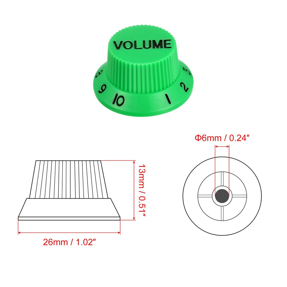 2Set 2Volume 2Tone Speed Control Knob GUITAR Green