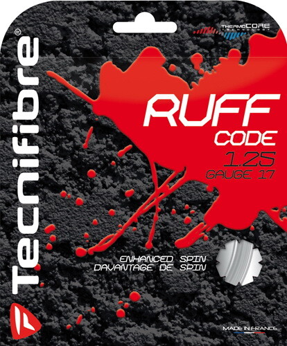 Tecnifibre Ruff Code 1.25 Gauge 17 Tennis String Spin Co-Polyester Enhanced Spin