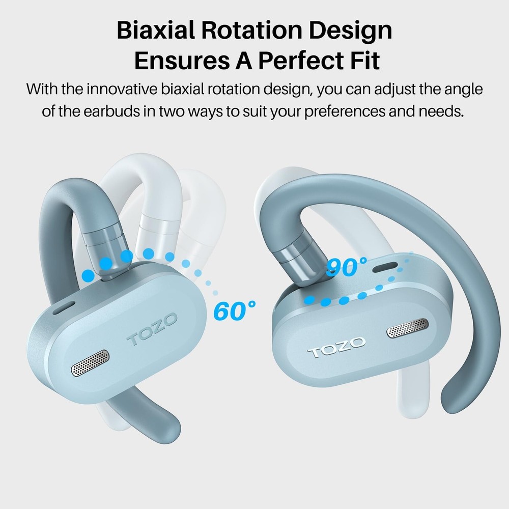 TOZO OpenBuds True Open Ear Wireless Earbuds Multi-Angle Adjustment Comfort