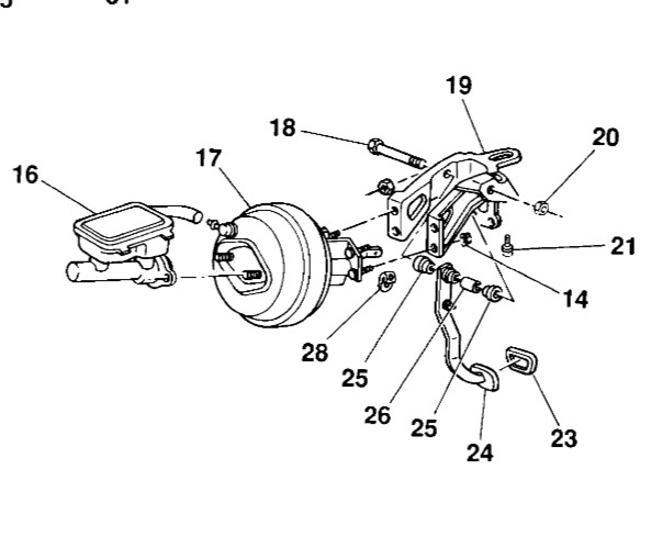 1982-1992 Camaro Firebird Brake Pedal & Mounting Bracket OEM