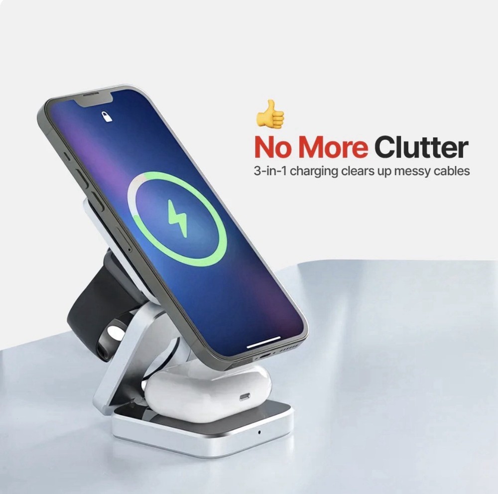 ChargeDeck 3-in-1 Foldable Wireless Station - For Apple & Android