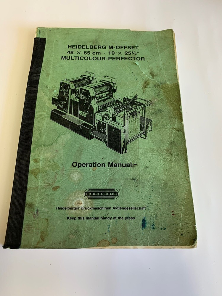 Original Heidelberg M-Offset Operation Manual