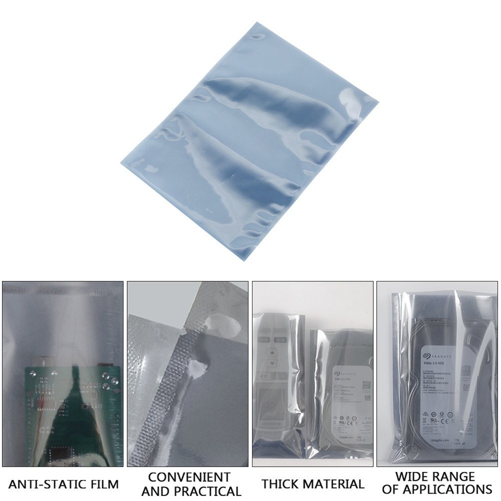 100pcs Translucent Chip Storage Bag Self-sealing Anti-static Mainboard Pouch