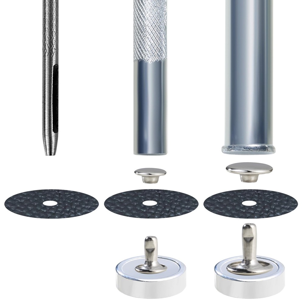 340 Sets Leather Rivets Kit Mixed Sizes Rivets for Leather Double Cap Rivets ...