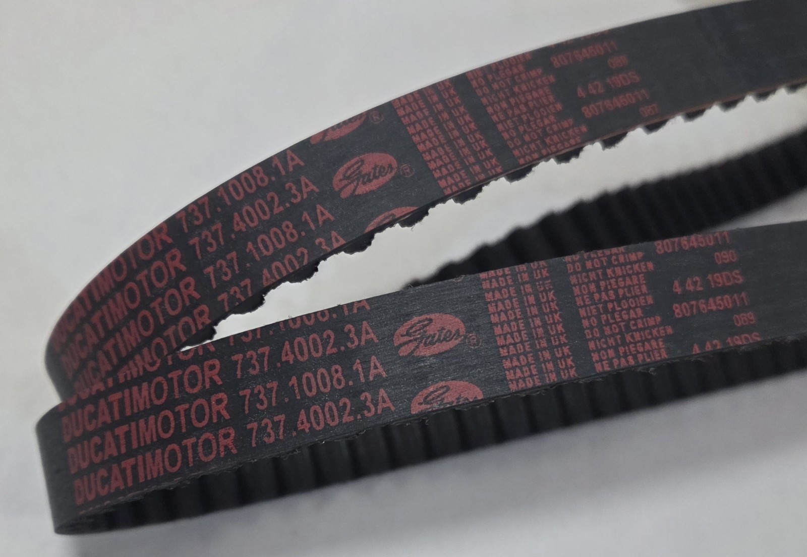 NEW Genuine Ducati Factory Camshaft Cam Toothed Timing Belt Set OEM 73710081A