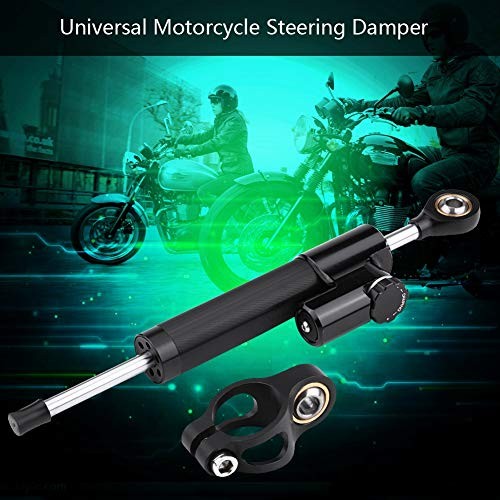 Steering Damper With Bracket, Aluminum Universal Motorcycle Steering Damper