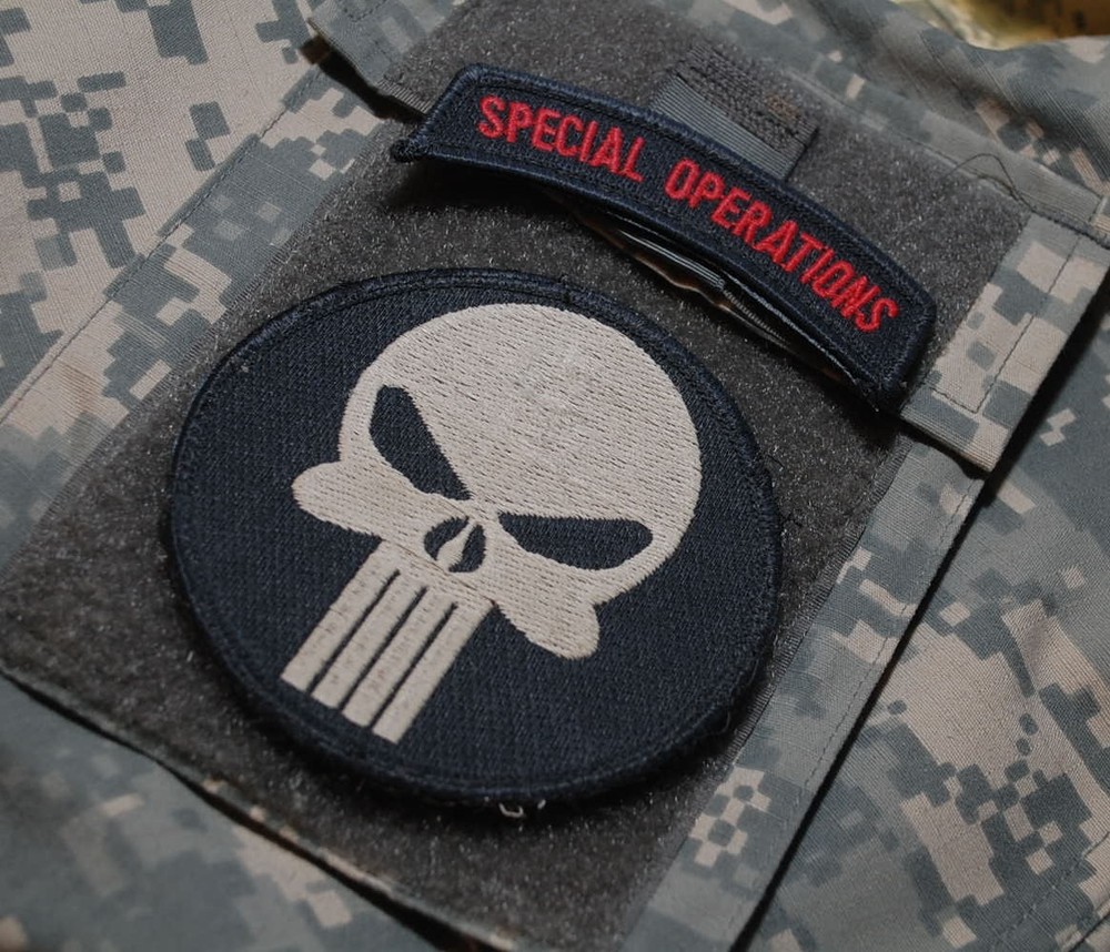 KANDAHAR DAESH BASHER USMC GHOST FORCE RECON vêlkrö 2-PC: EVIL GRIM + SP OPS TAB