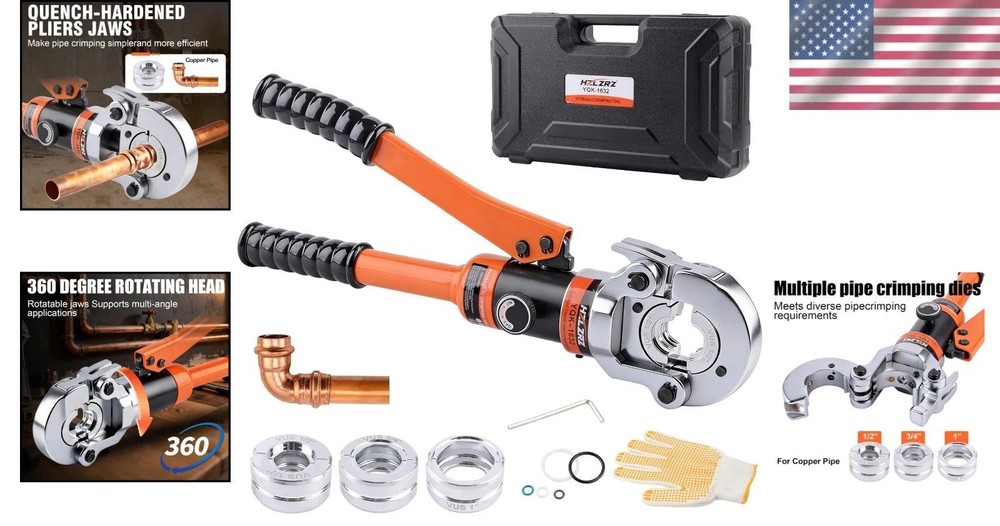 Advanced Copper Pipe Crimping Tool with 360° Rotation for Plumbing Projects