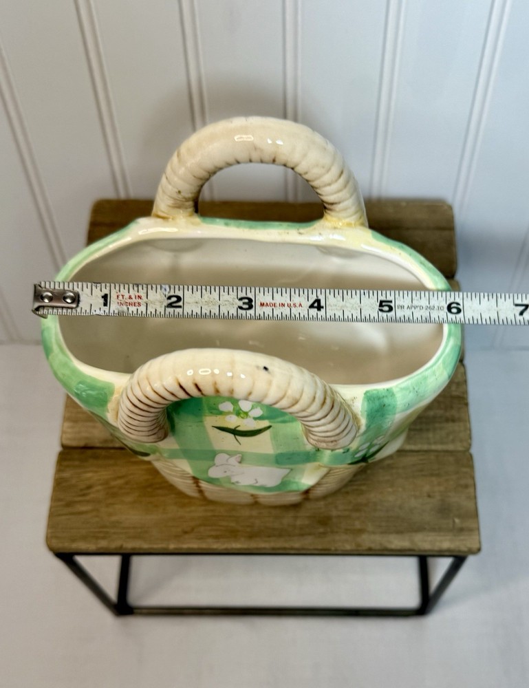 Vintage Easter Bunny Spring 3D Basket & Box WCL Ceramic Set Cottagecore Tabletop