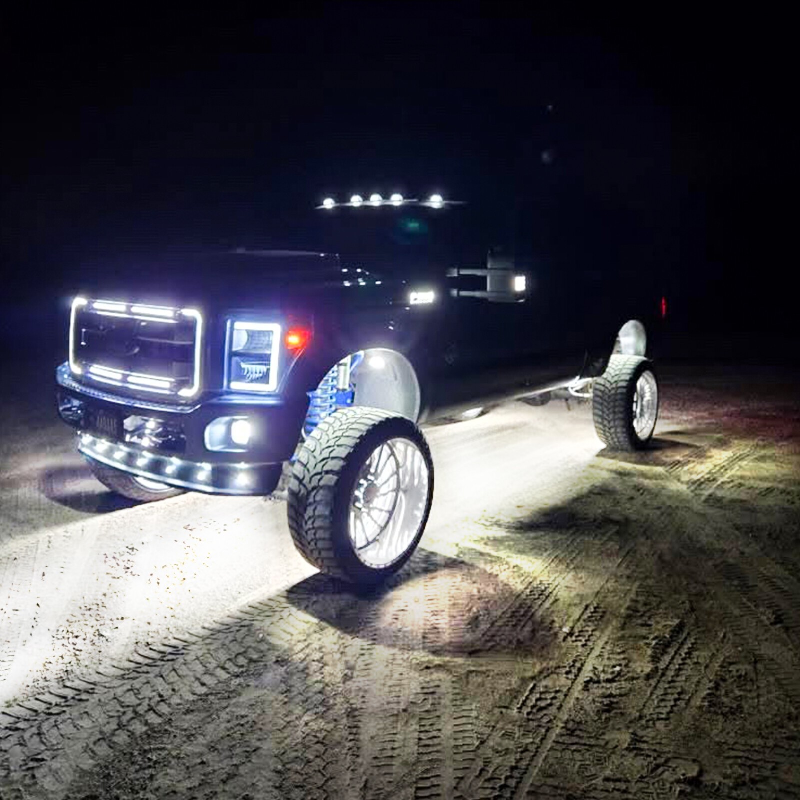 4Pcs 17" Inch 5-Row Pure White LED Wheel Lights Car Rim Lights Ultra-Bright