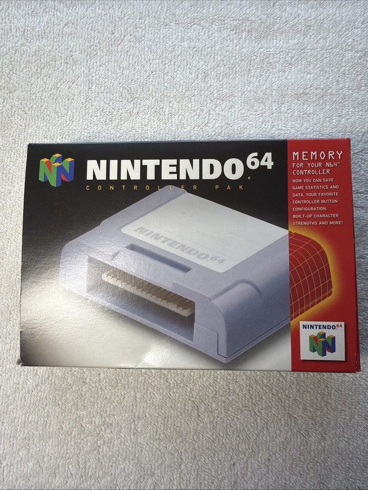 Nintendo 64 N64 Controller Pak w/ Original Box , Instructions & Cardboard Insert