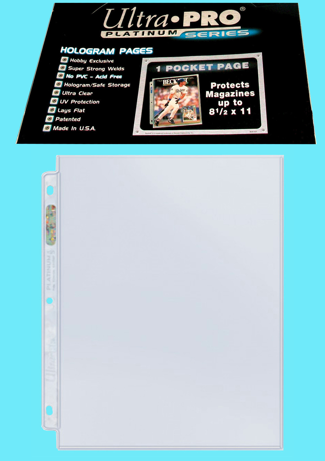 25 Ultra Pro Platinum 1-Pocket 8.5x11 Pages Sheets For Ring Binders Protectors