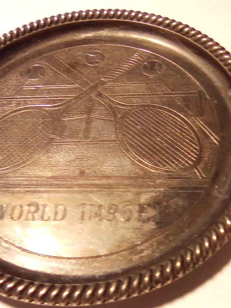 TENNIS SILVER PLATED DISH WORLD IMPORT GREAT FOR ANY OLDER COLLECTION!