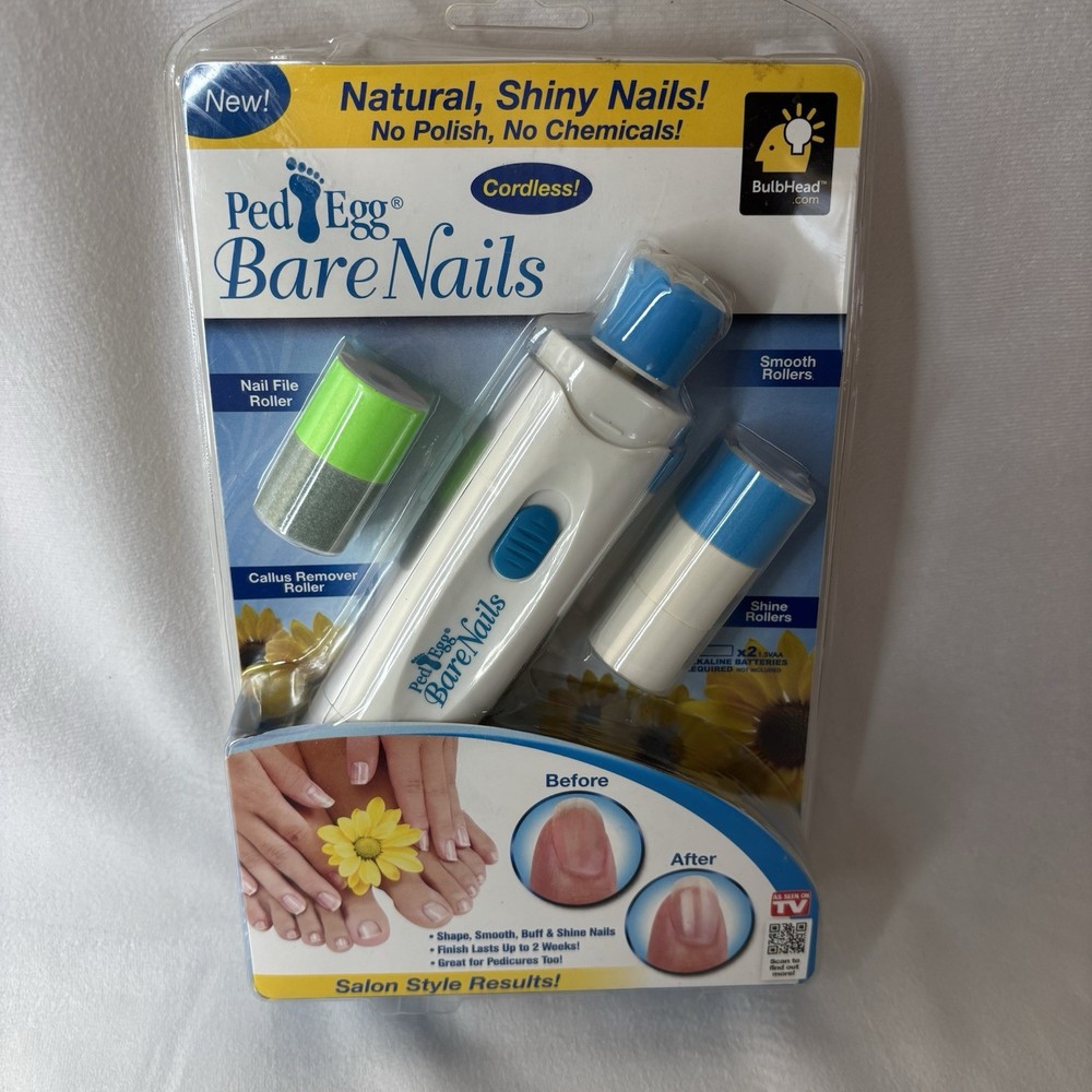 PedEgg Bare Nails Electronic Nail Care System- Shape, Smooth, Buff & Shine Nails