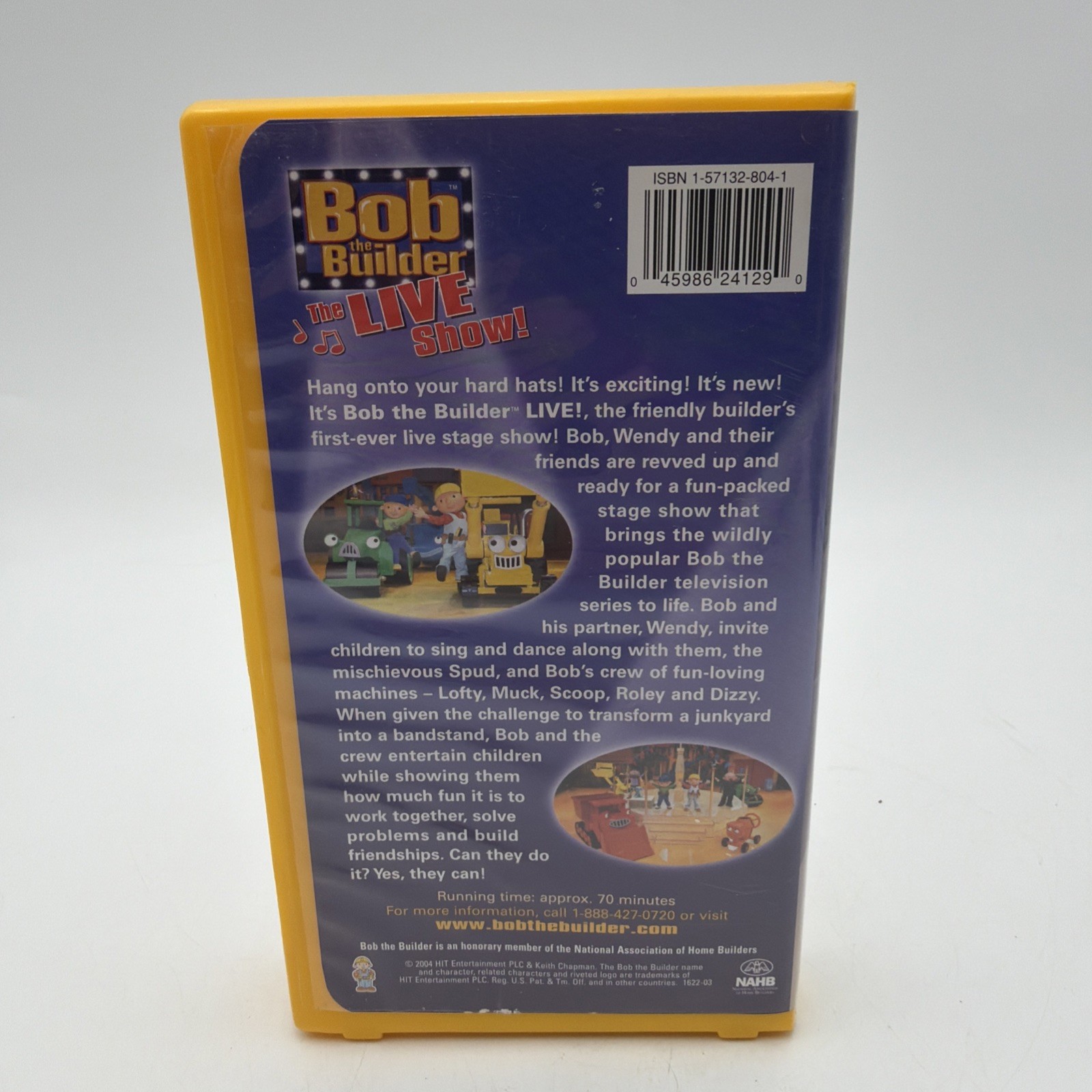 Bob the Builder The LIVE Show VHS Tape 2004 Plastic Case Never Seen On TV Yellow