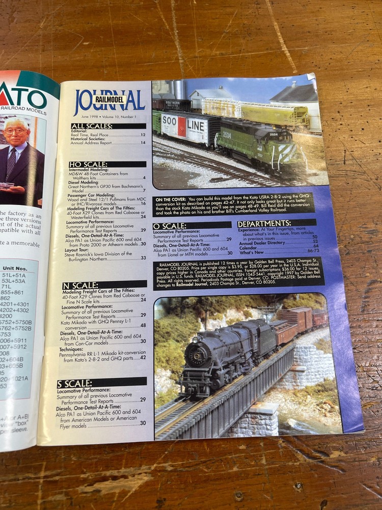 Railmodel Journal ~ June 1998 ~ Volume 10, No. 1 ~ Modeling from the Prototype