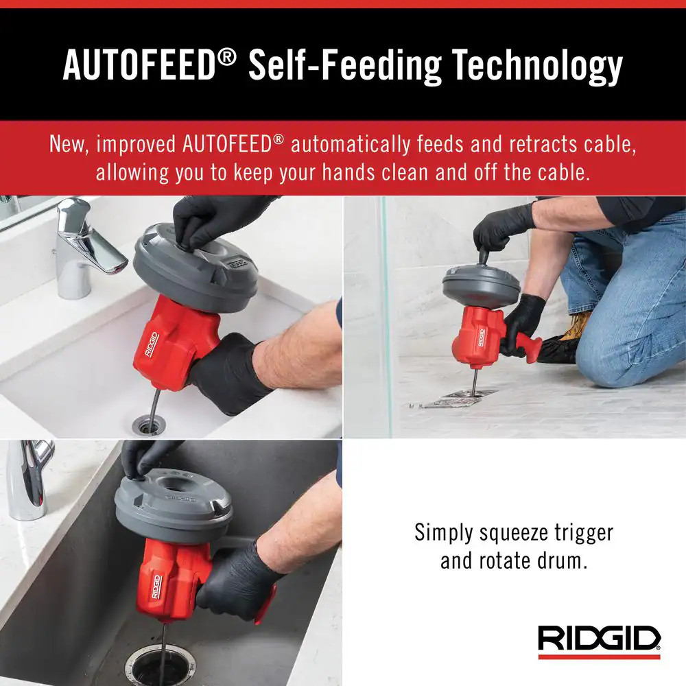 EZ SPIN Drain Cleaning Snake Auger