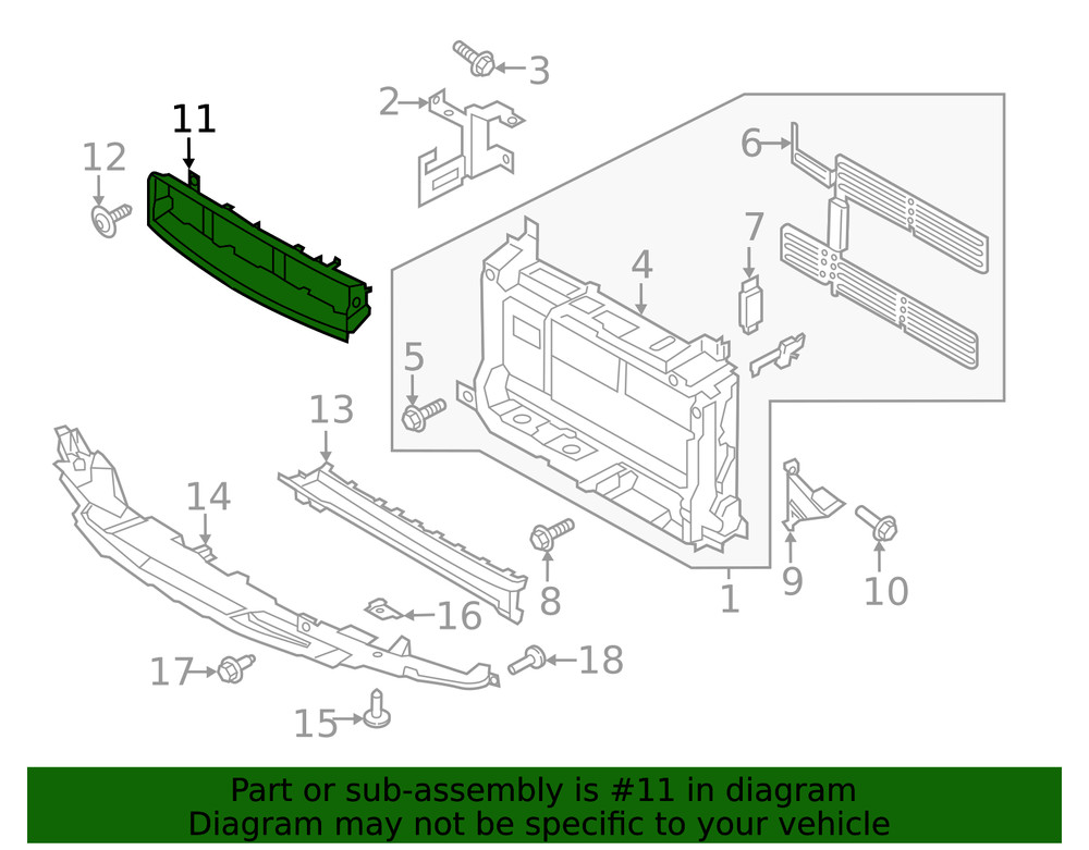 Genuine Ford Radiator Support Panel Reinforcement GN1Z8B433D