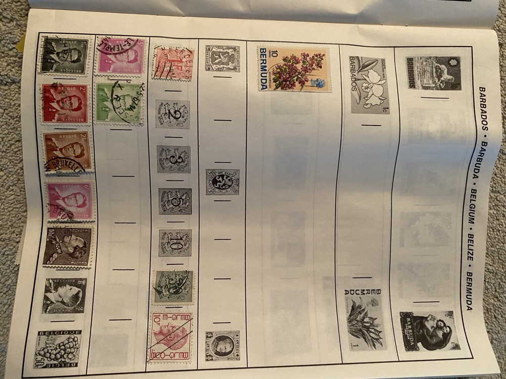 1970’s Stamp Collecting Book with Stamps