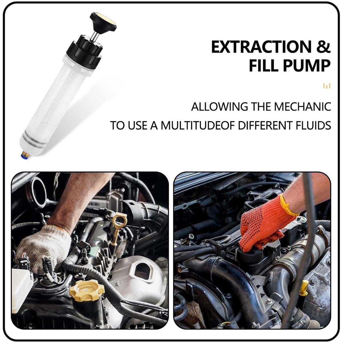 Engine Oil Extractor Pump Brake Fluid Extraction Syringe Vacuum Filling And Extr