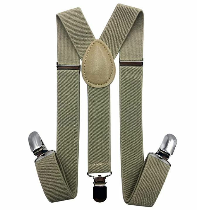 Beige Color toddler bow tie and suspenders set for baby, 5 to 6 years old boy