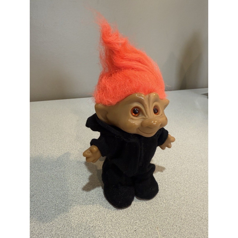 RUSS TROLL DOLL DEVIL BLACK RED HORNS 5" Belly Gem