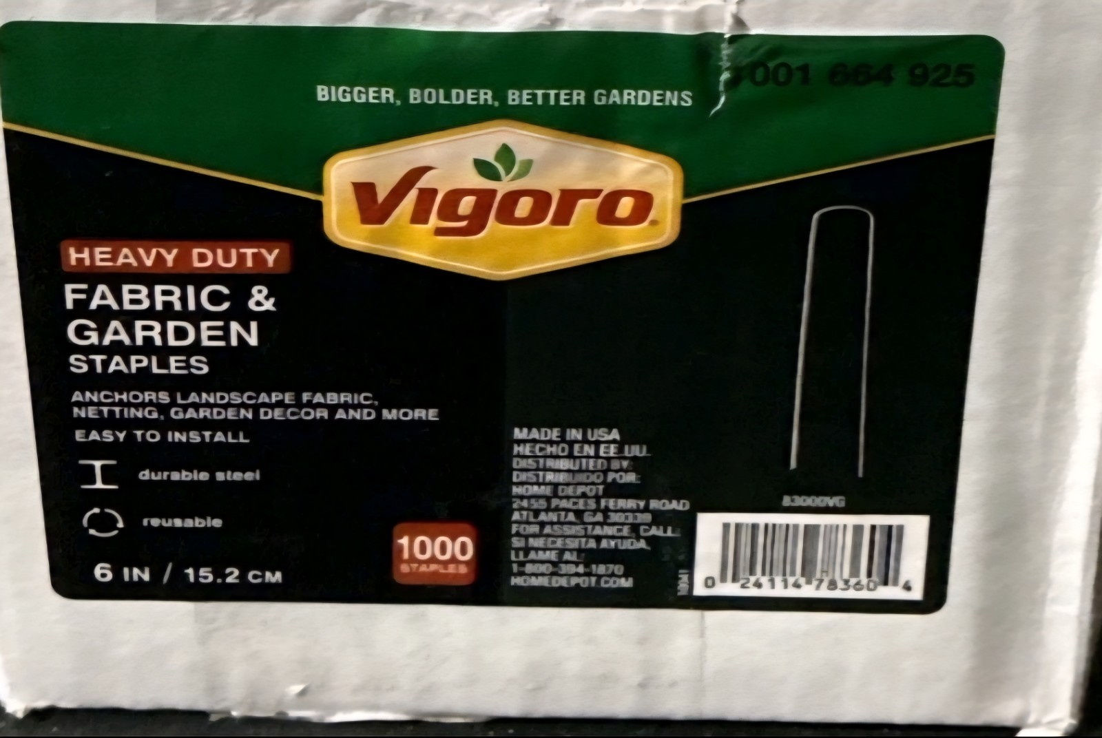 (1000-Pack) Vigoro Wire 6 in. Square Landscape Staple Fabric And Garden