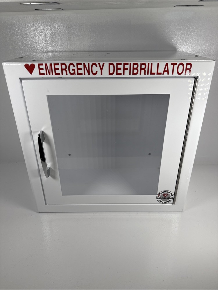 Modern Metal Large Non-Alarmed Basic Compatible AED Cabinet 15x15x8