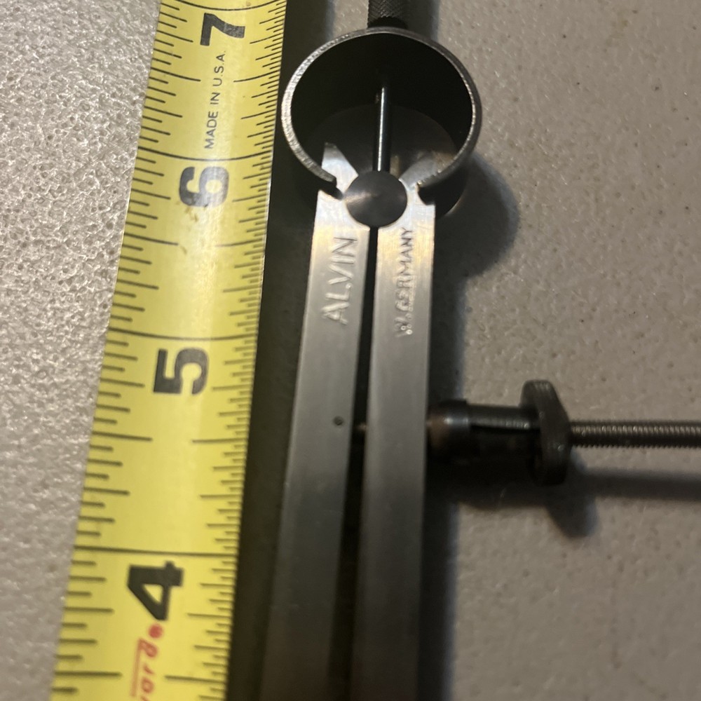 Alvin Spring Type Caliper & Divider 6" Set. Solid Nut ,Flat Legs West Germany