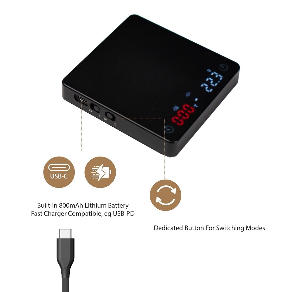 Nano Coffee Scale with Timer, Espresso Scale with Auto Tare, Touch Sensor