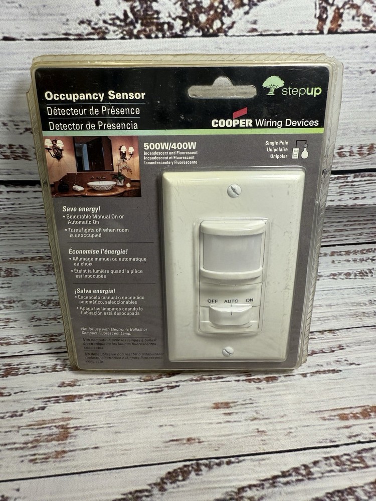 Cooper Stepup Occupancy Sensor K6109W-L - Manual On, Automatic On, Off Switch