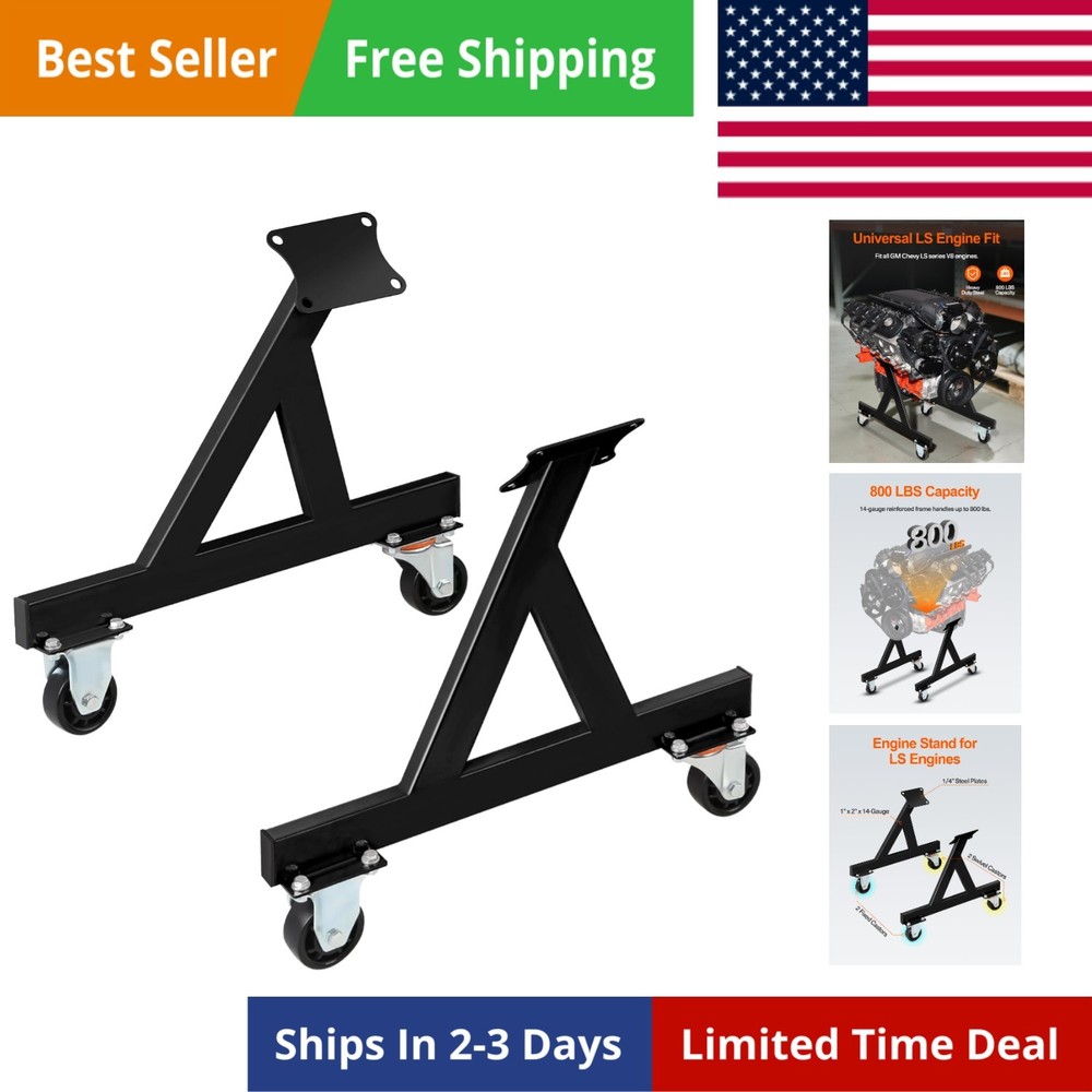 LS Engine Stand Cradle, Rolling Storage Stand for GM Chevy V8 LSx Engines, He...
