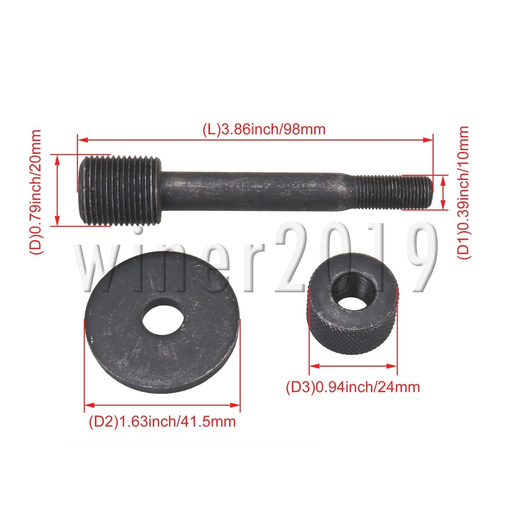 20x10mm Hydraulic Driver Draw Stud Knockout Punches Pull Rod with Lock Cap