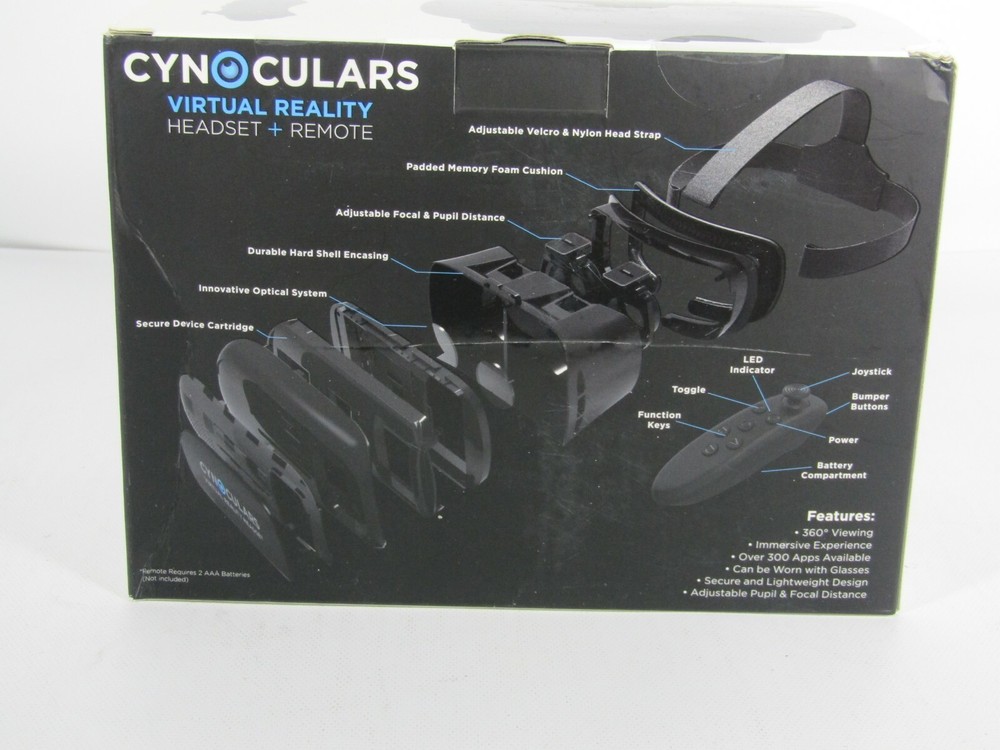 Cynoculars virtual reality headset and remote