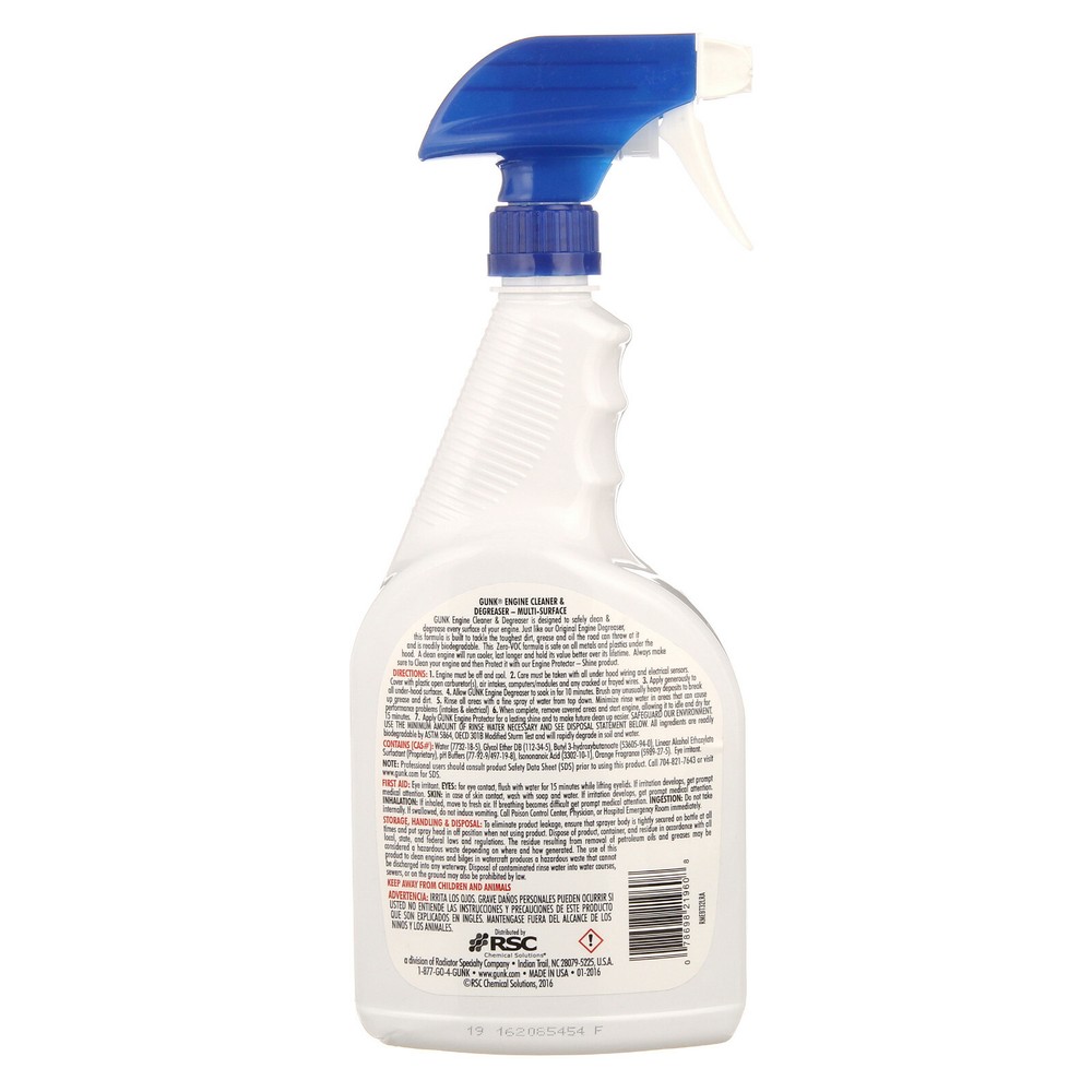 Gunk Citrus Multi-Surface Engine Cleaner & Degreaser Trigger Spray 32 fl oz