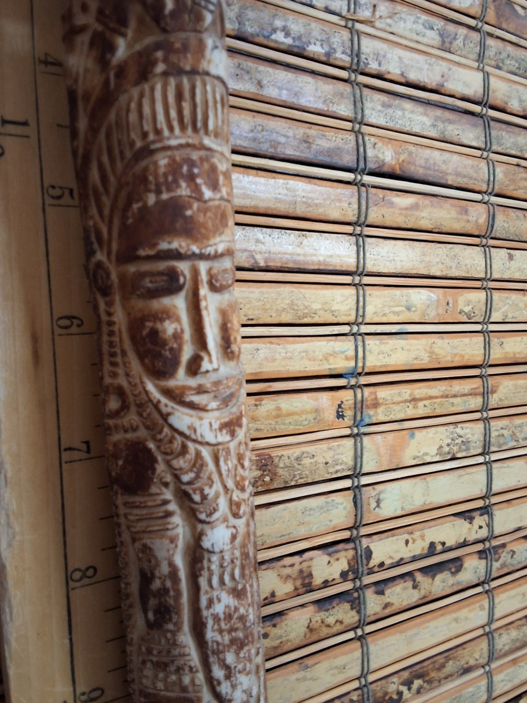 Papua New Guinea Rat Tooth Carved Dagger Bird Motif 17"