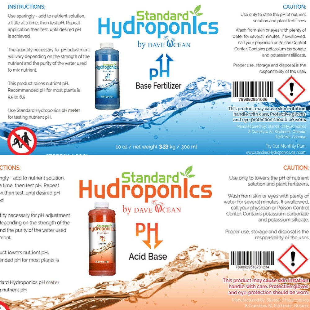 Standard Hydroponics pH Up and Down Kit - 10 Ounce Bottle pH Adjuster for Hyd...