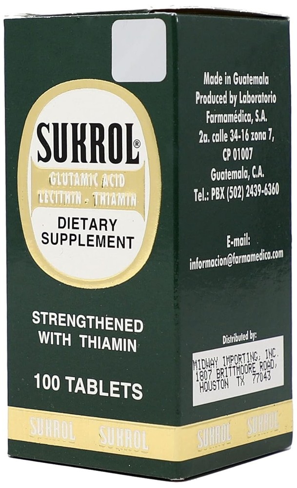 SUKROL, Vitamin, Improve Healthy Brain Function, 100 Tablets, Bottle